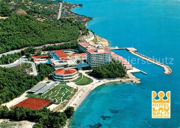 Split Spalato Hotel LAV Fliegeraufnahme mit Strand
