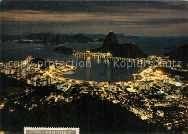 Rio de Janeiro Fliegeraufnahme bei Nacht