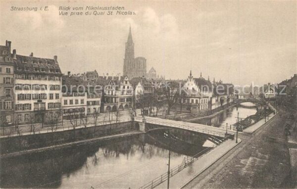 Strassburg Elsass Blick vom Nikolausstaden