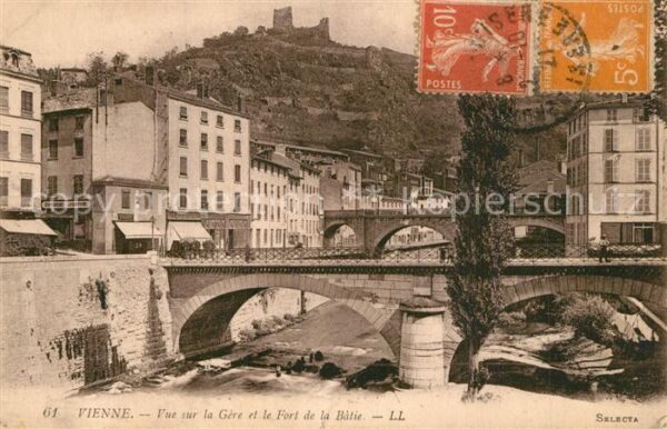 Vienne Isere Vue sur la Gere et le Fort de la Batie