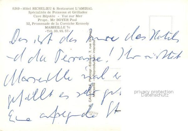 Marseille Bouches-du-Rhone Hotel Riechelieu Restaurant l'Amiral Ch – Bild 2