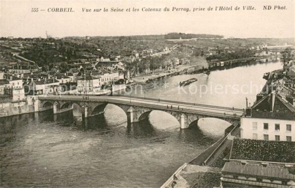 Corbeil-Essonnes Vue sur la Seine et les Coteaux du Perr