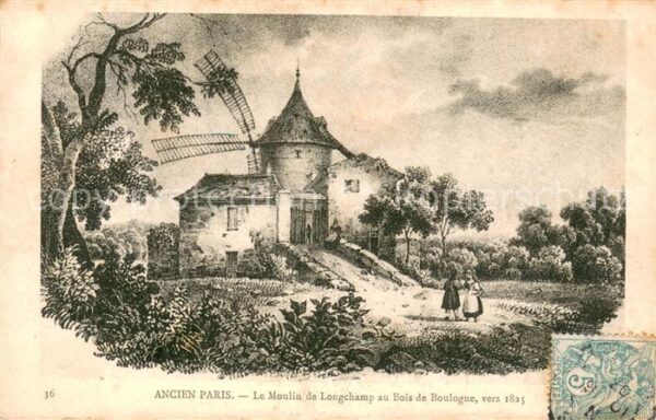 Ancien Paris Moulin de Longchamp au Bois de Boulogne