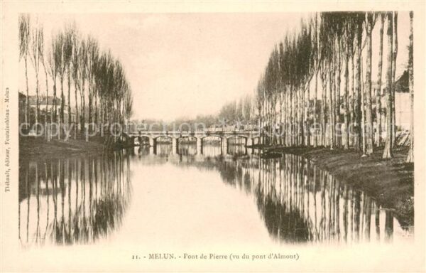 Melun Seine et Marne Pont de Pierre vu du Pont d_Almont