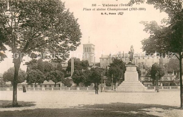 Valence 26 Place et Statue Championnet Monument