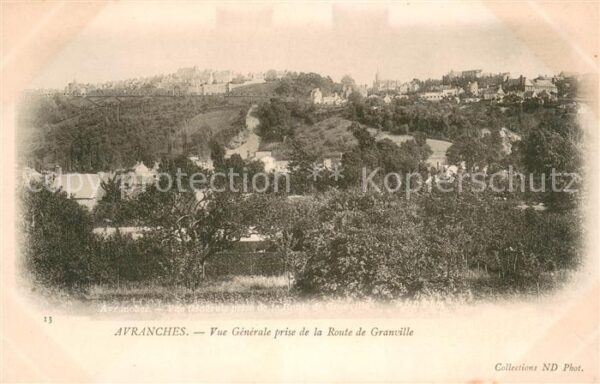Avranches Vue Generale prise de la Route de Granv