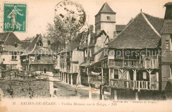 Salies-de-Bearn Vieilles maisons sur le Saleys
