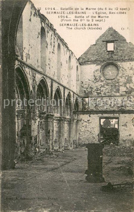 Sermaize-les-Bains 1914 Bataille de la Marne Eglise Bas co