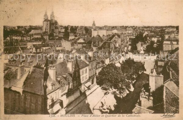 Moulins Allier Place d’Allier et Quartier de la Cathed