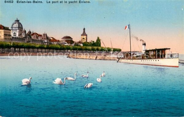 Evian-les-Bains Haute Savoie Le port et le yacht Eviana
