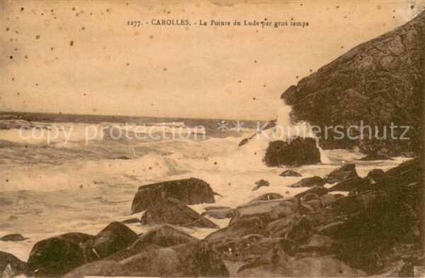 Carolles La Pointe du Lude par gros temps
