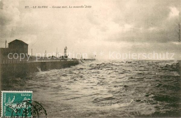 Le Havre Grosse mer La nouvelle Jetee