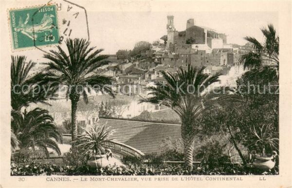 Cannes Alpes-Maritimes Le Mont Chevalier vue prise de l’Hotel
