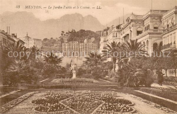 Menton Alpes Maritimes Le Jardin Public et le Casino