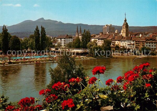 Olten Blick über die Aare zur Stadt