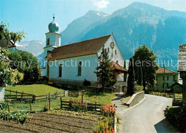 Weisstannen Kirche mit Marchstein Alpen