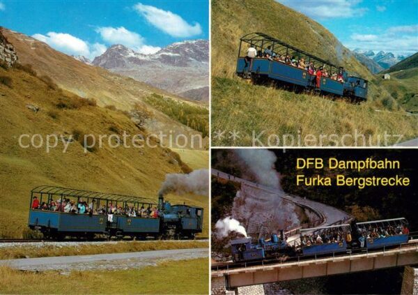 Furka-Oberalp-Bahn Dampfzug der Dampfbahn Furka Bergstreck