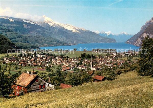 Walenstadt mit Walensee M?rtschenstock und Glarner