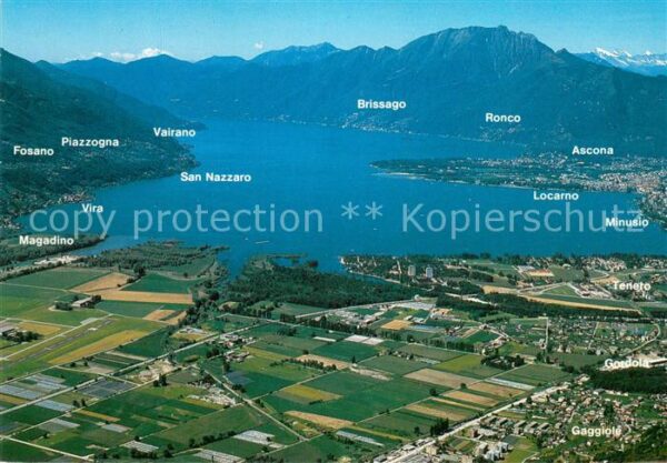 Gaggiole Gordola Fliegeraufnahme Lago Maggiore