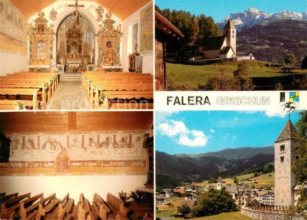 Falera Alte Kirche San Remigius Inneres Panora