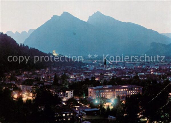 Bad Ragaz Ragatz Stadtbild mit Blick zu Churfirsten Gonz