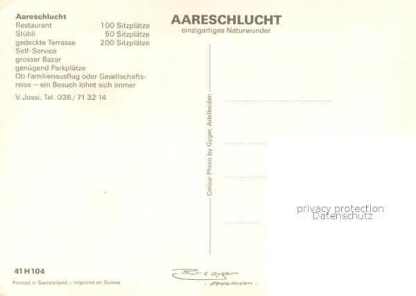 Meiringen BE Restaurant Aareschlucht Restaurant Stüb – Bild 2