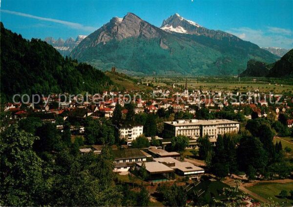 Bad Ragaz Ragatz Panorama mit Churfirsten Gonzen Alvier