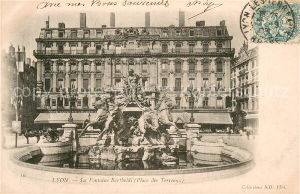 Lyon France Fontaine Bartholdi Place des Terreaux