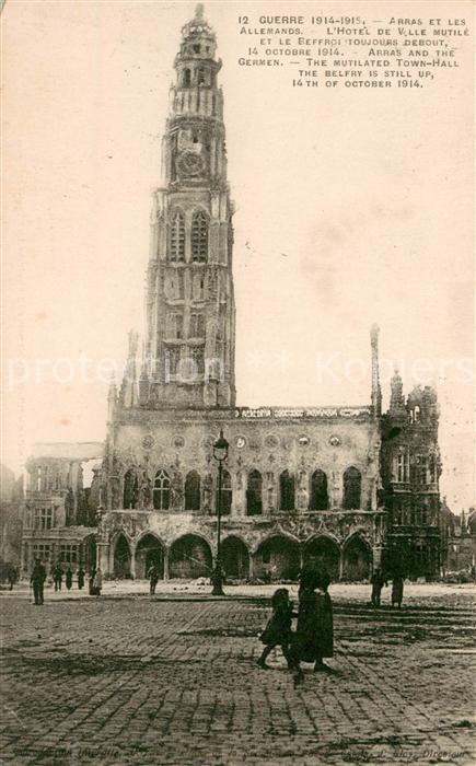 Arras Pas-de-Calais Hôtel de Ville et le Beffroi Ruines Gra