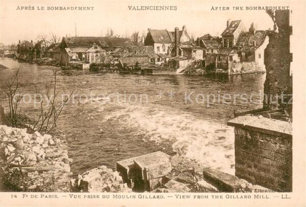 Valenciennes après le bombardement Ruines Grande Gue