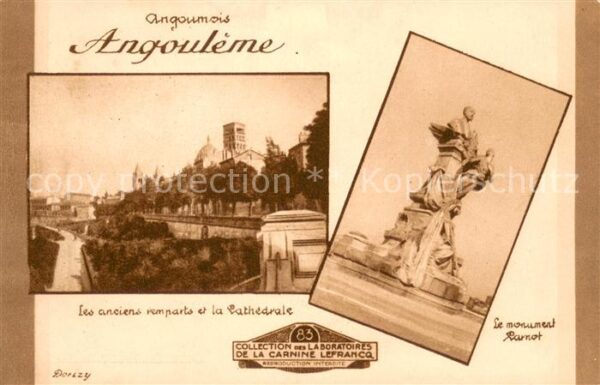 Angouleme Anciens remparts et la Cathedrale Monum