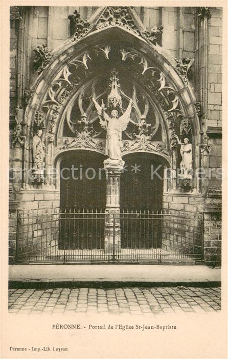 Peronne 80 Somme Portail de l'Eglise Saint Jean Baptiste
