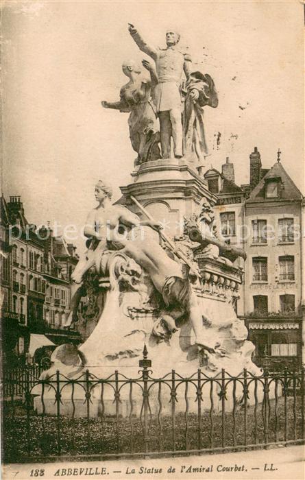 Abbeville 80 Somme Monument Statue de l'Amiral Courbet