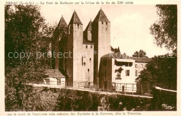 Nerac Pont de Barbaste sur la Gélise de la fi