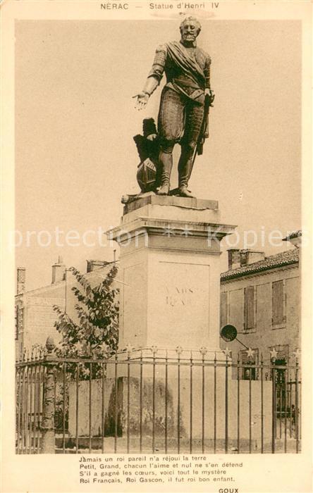 Nerac Statue Henri IV Monument