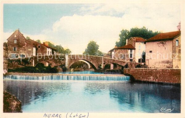 Nerac Pont du vieux Nerac Moulin Usine électr