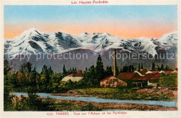 Tarbes Vue sur l'Adour et les Pyrénées