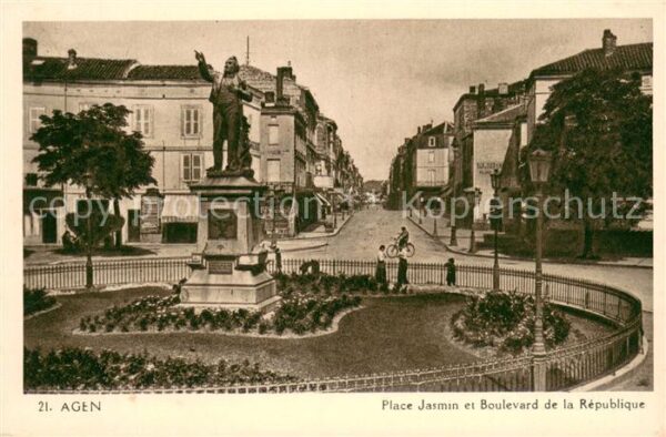Agen Lot et Garonne Place Jasmin et Boulevard de la Républi