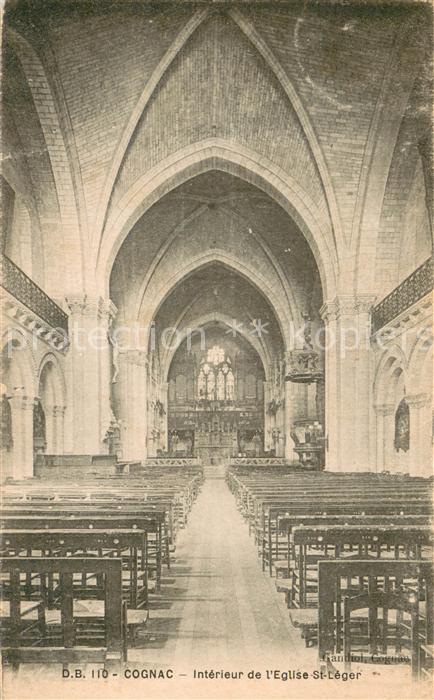 Cognac Charente Intérieur de l'Eglise Saint Léger