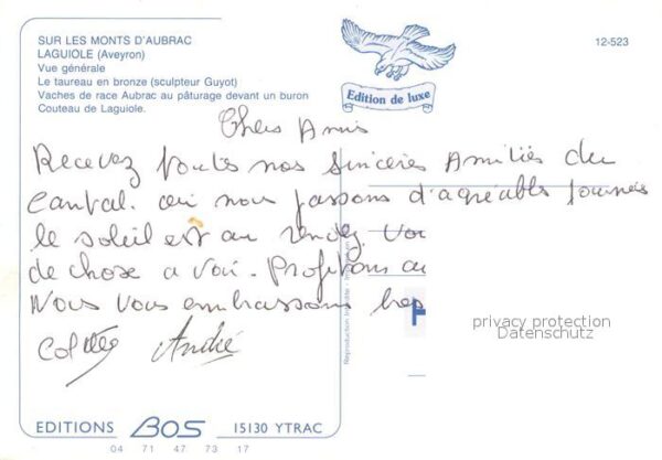 Laguiole Vue aérienne Taureau en bronze Vaches d – Bild 2