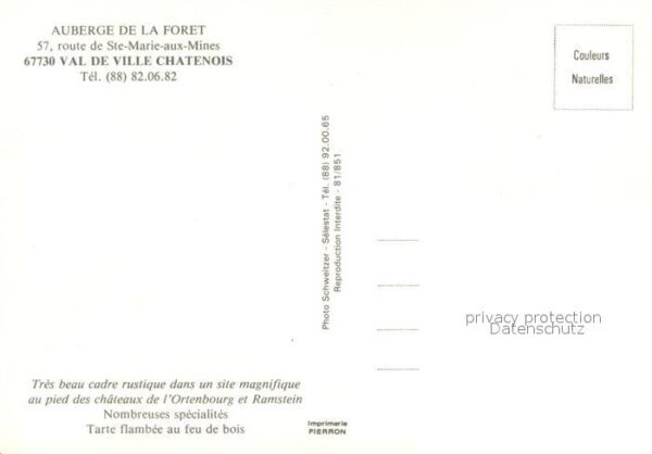 Val de Ville Chatenois Auberge de la Foret – Bild 2