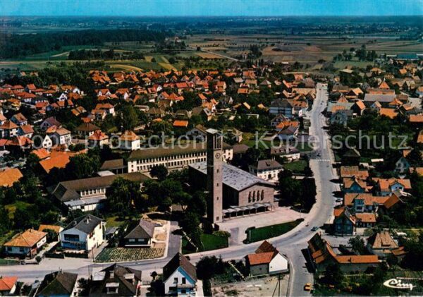 Gambsheim Vue aerienne l'Eglise