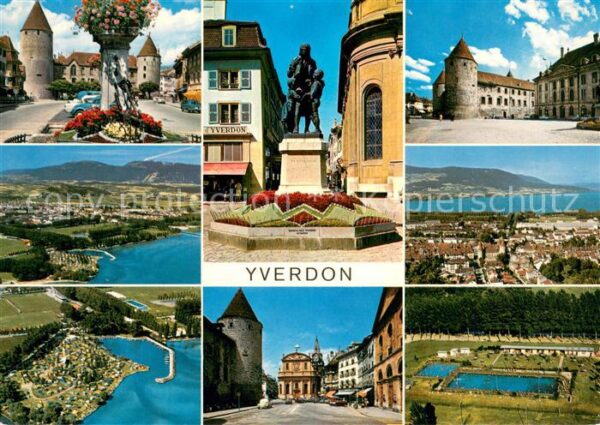 Yverdon VD Teilansichten Denkmal Schloss Fliegerau