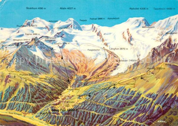 Saas-Fee Panoramakarte