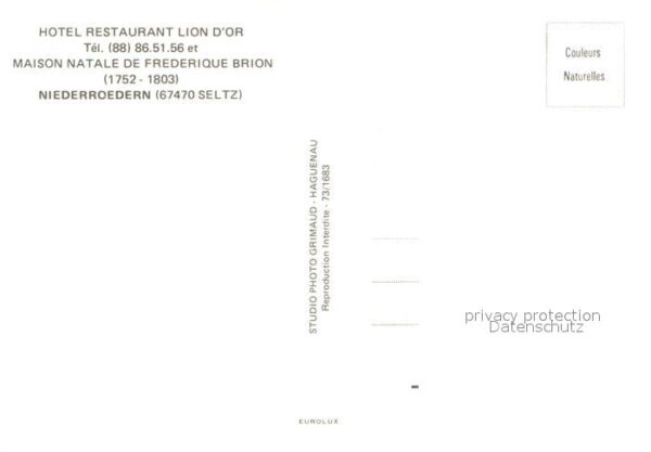 Niederroedern Hôtel Restaurant Lion d_Or Maison natal – Bild 2