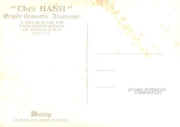 Montparnasse Paris Chez Hansi Grande Brasserie Alsacienne – Bild 2