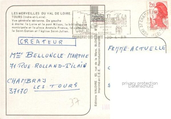 Tours Indre-et-Loire La Loire Pont Wilson Bibliothèque Place – Bild 2