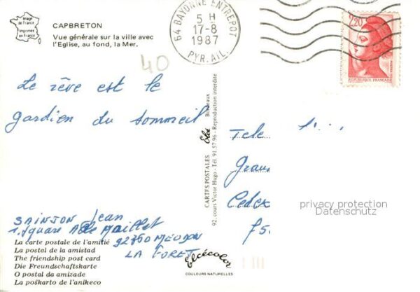 Capbreton La ville avec l'Eglise et au fond la me – Bild 2
