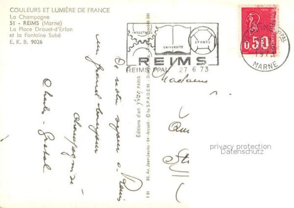 Reims Champagne Ardenne Place Drouet d_Erlon et la Fontaine Sub – Bild 2