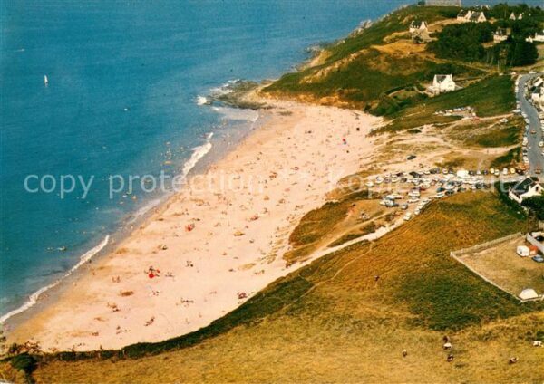 Locquirec Strand Weisser Sand Fliegeraufnahme